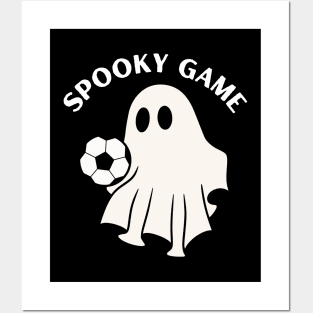 Spooky game, ghost playing footbal/soccer. Halloween Posters and Art